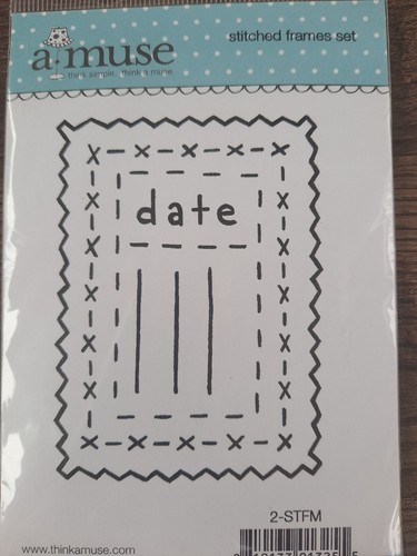 New Small A Muse Stamp "STITCHED FRAMES SET" #2-STFM - Picture 1 of 2