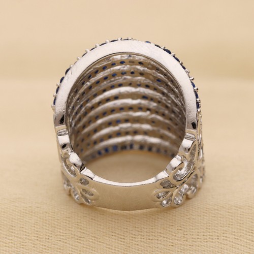 Umwerfend Cubic Zirkonia Nine Line Riesiges Hochzeit Damen Ring Variant Color - Bild 20 von 129