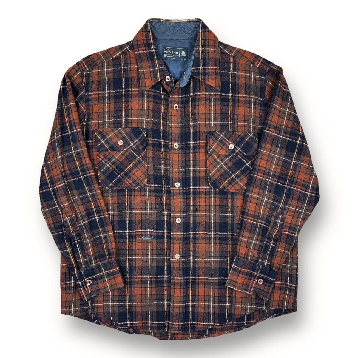 Vintage 70s JCPenney Men's Shop Plaid Wool Flannel Shirt Vintage 70s JCPenney Men's Shop Plaid Wool Flannel Shirt