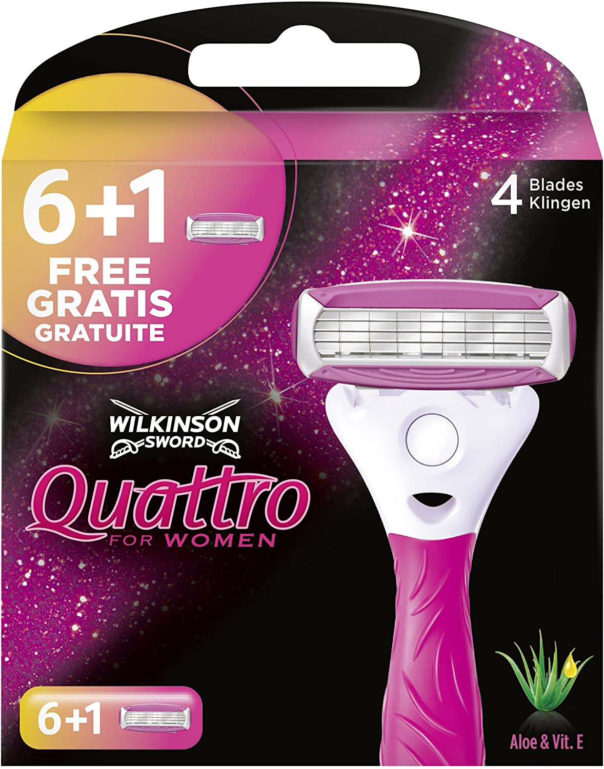 Wilkinson Sword Quattro Для женщин от Damen Rasierer Комплект из 7 предметов с алоэ Вера 3790₽