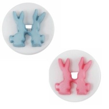 ABC Buttons Bunny Rabbits Button 14mm Nylon Shank 22 Lignes