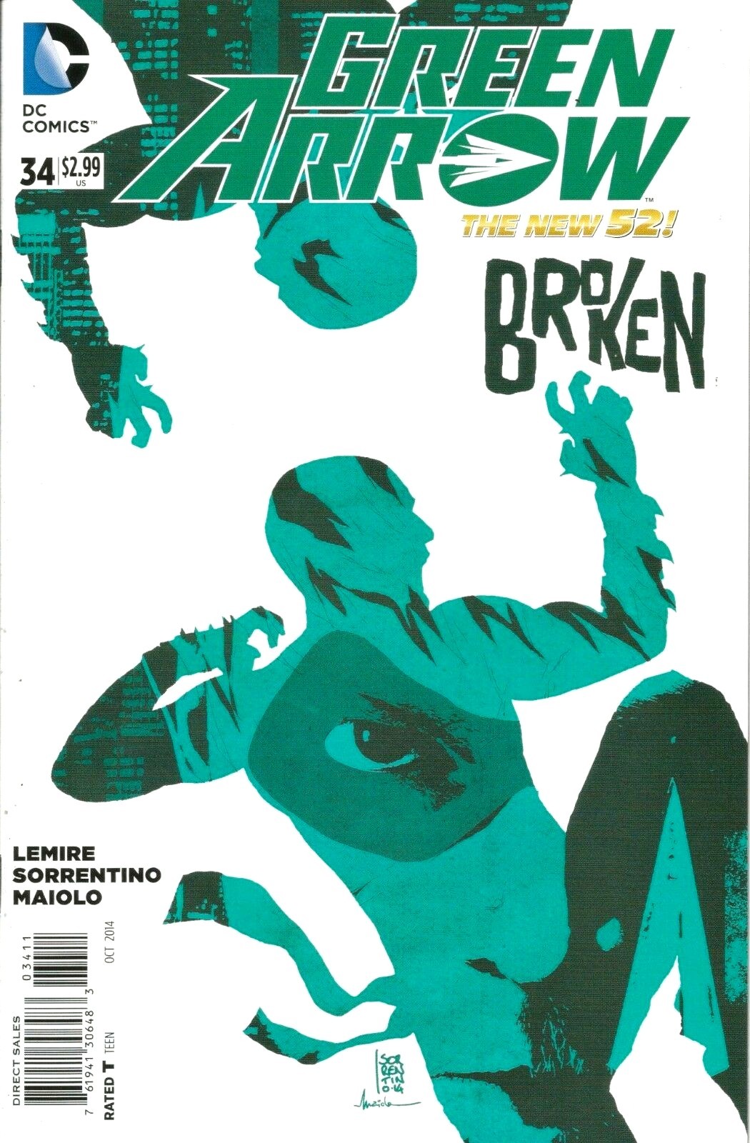 GREEN ARROW #34 / LEMIRE/SORRENTINO / THE NEW 52 / DC COMICS / OCT 2014 / N/M