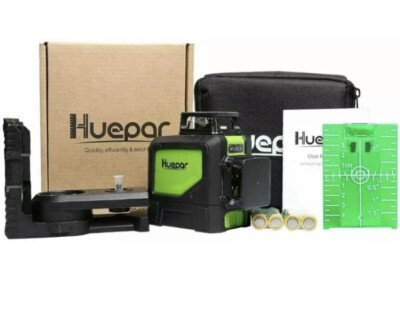 Huepar 902CG Self-Leveling 360-Degree Cross Line Laser Level with Pulse... 