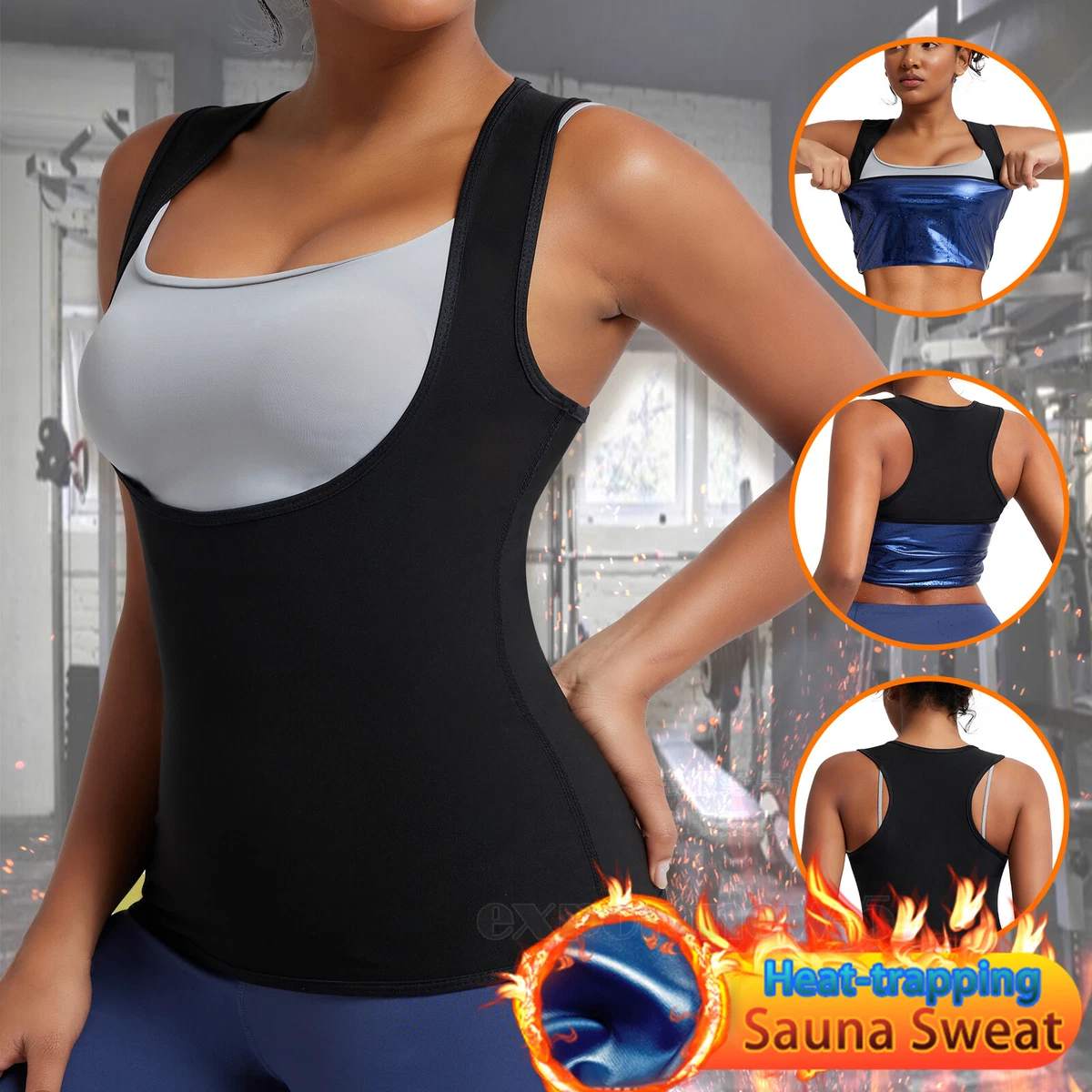 Women Gym Sauna Suit Sweat Slimming Waist Trainer Top Weight Loss - Main Image