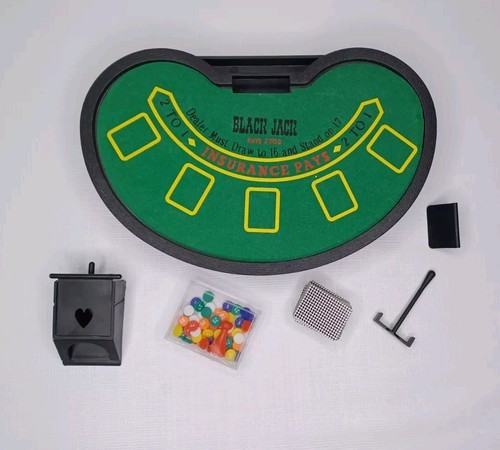 Mini Black Jack Table With Miniature Cards & Chips - Picture 3 of 17