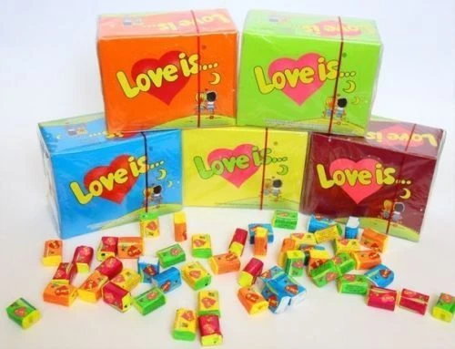 5 LOVE IS BOXES Original Retro Bubble Gum Valentines Gift Fresh Expiration Dates