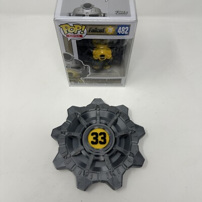 その他 Fallout Vault Door Figure 3D Printed Fallout Vault Tec - Vault Door #33 WITH stand for your