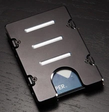 Mens Aluminum Credit Card Holder, Wallet, RFID Protection, Black Anodized