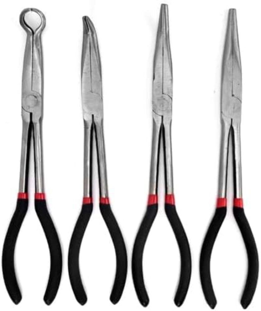 Pinze Becchi Lunghi 280mm Set 4 Pezzi per Spazi Difficili