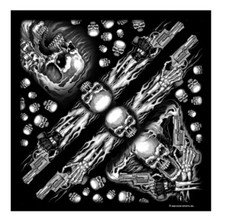 Assassin Skulls Pistol Design 21" x 21" Bandana