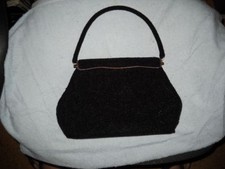  Beautiful Beaded Black Purse Handbag Clutch M-27