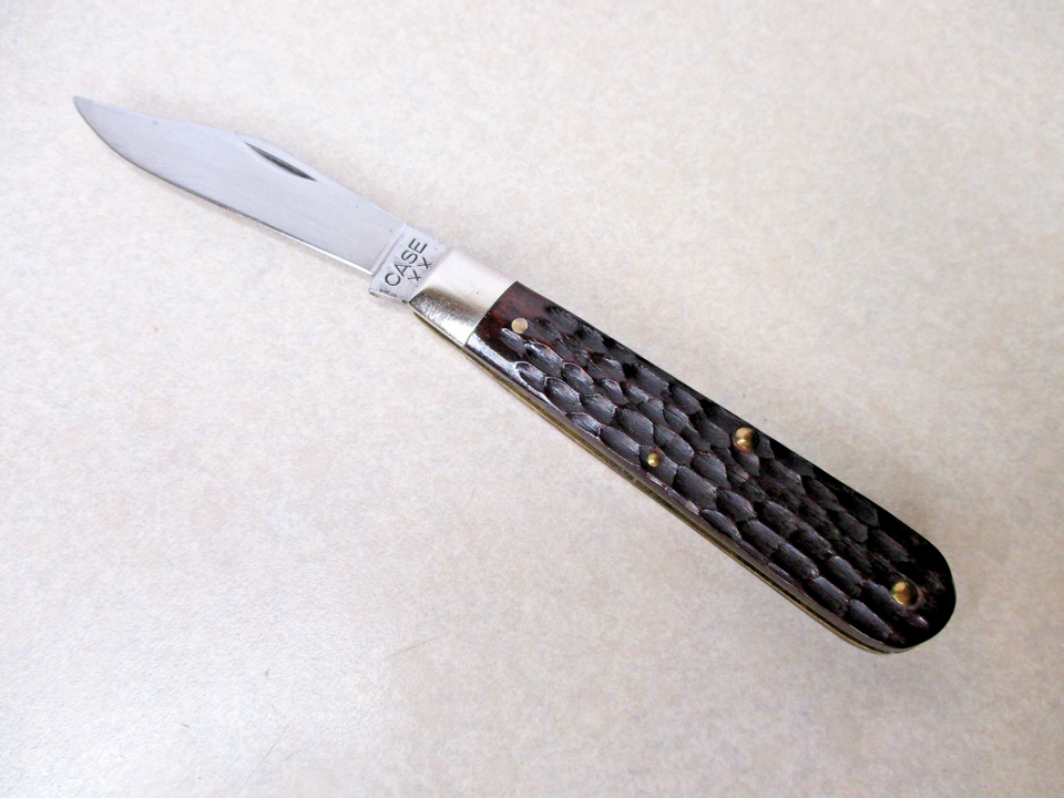 Vintage 1940-64 Case XX Single Blade Red Jigged Bone Jack Knife 61024 1 ...