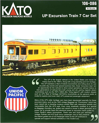 Kato N Scale ~ New 2026 ~ Union Pacific UP Excursion Train ~ 7-Car