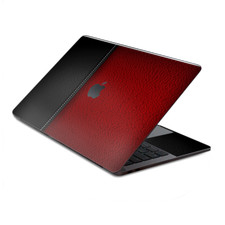 Skin Decal Wrap for MacBook Pro 13" Retina Touch Black and Red Leather Pattern