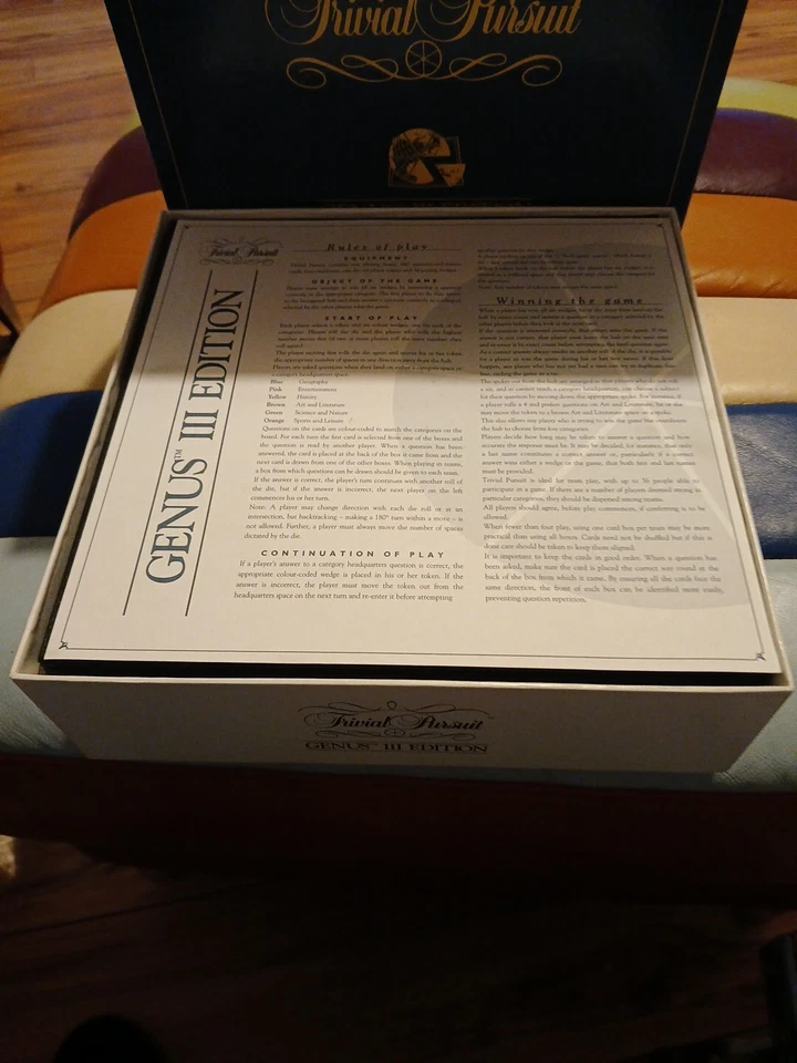 TRIVIAL PURSUIT MASTER GAME GENUS 3RD EDITION 1992 LOVELY & COMPLETE XMAS FUN - Image 3 of 4