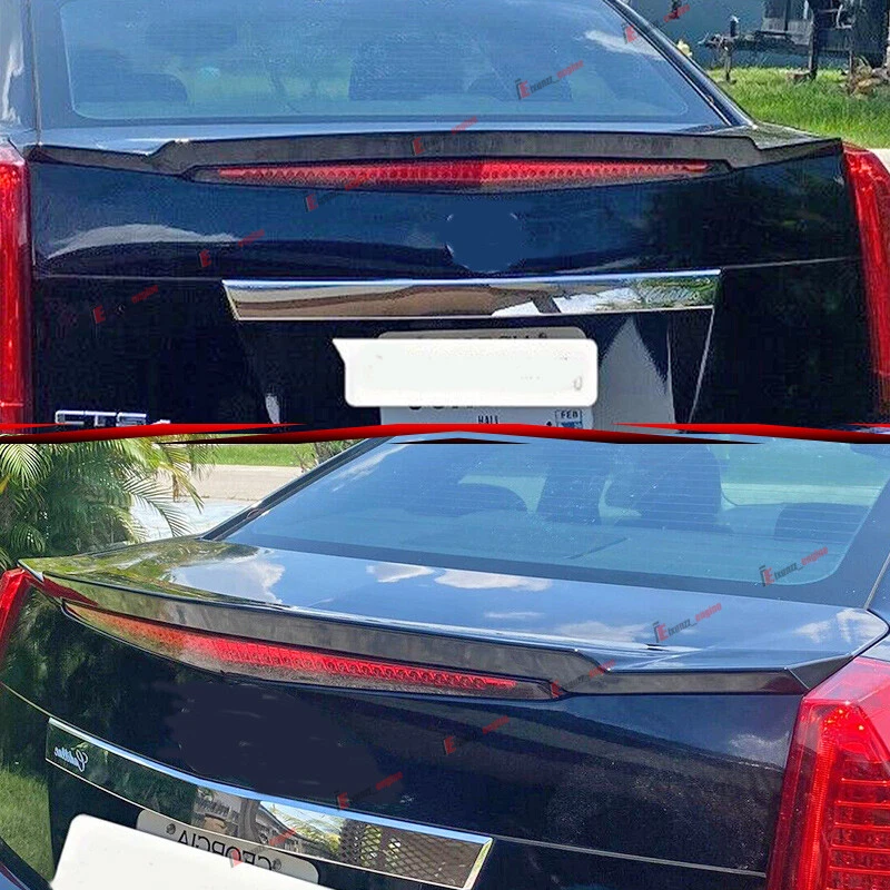 Para Cadillac CTS 2008-2013 sedán 4 puertas 1 pieza alerón trasero brillo labial negro Foto 2 de 4