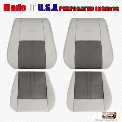 2005 2006 2007 For Jeep Grand Cherokee Driver Passenger Leather Cover Gray/Tan