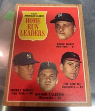 1962 Topps Mantle - #53 Roger Maris, Jim Gentile, Harmon Killebrew, Mickey Mantl