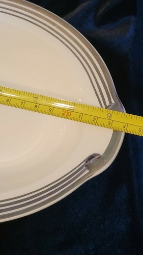 VTG Taylor Smith Taylor 1936 Empire ART DECO Platinum Trim Ivory Serving BOWL - Picture 3 of 9