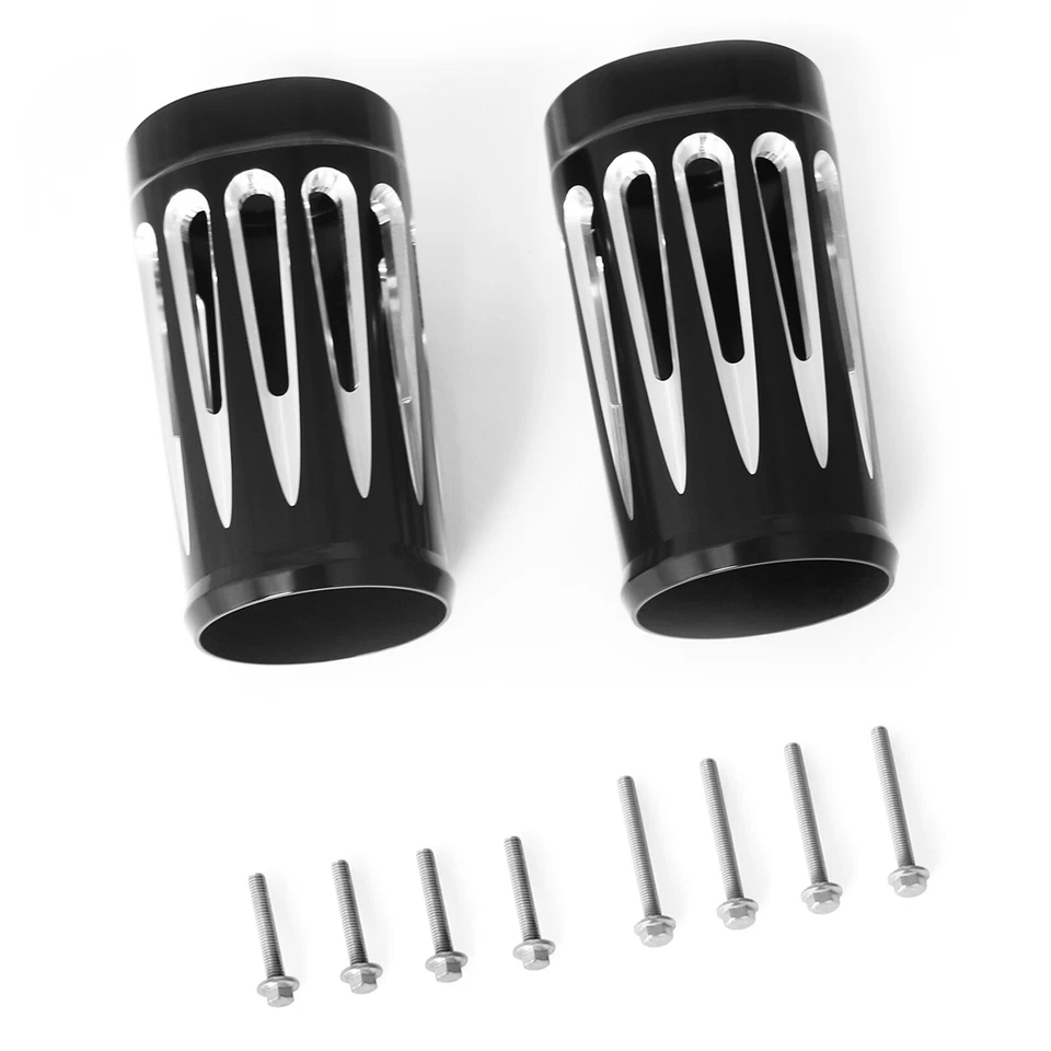 Fork Slider Covers CNC Cut For Harley 1980-up Touring Road King Street Glide Foto 3 de 4