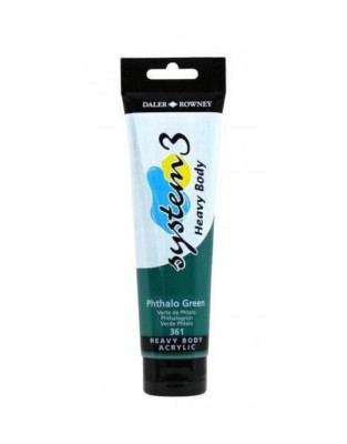 DALER ROWNEY SYSTEM 3 HEAVY BODY ACRYLFARBE (150ml) PHTHALO GREEN #361 NEU!