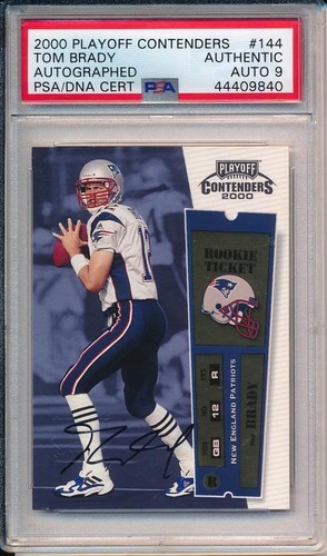 Tom Brady 2000 Playoff Contenders RC Rookie # 144 PSA Authentic 9 Auto! Look