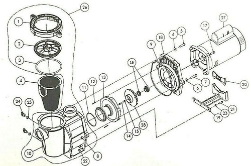 073129 Impeller for 1.5HP Pentair whisperflo pump w/No: (9) (11) (15) (16) (28) - Picture 3 of 3