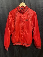 Vintage Michael Air Jordan Nike 80's Mens Medium Red Satin NBA Bomber Jacket USA
