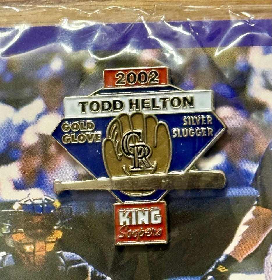 2002 Todd Helton Colorado Rockies Pin Gold Glove Silver Slugger King Soopers MLB - Image 2 of 3