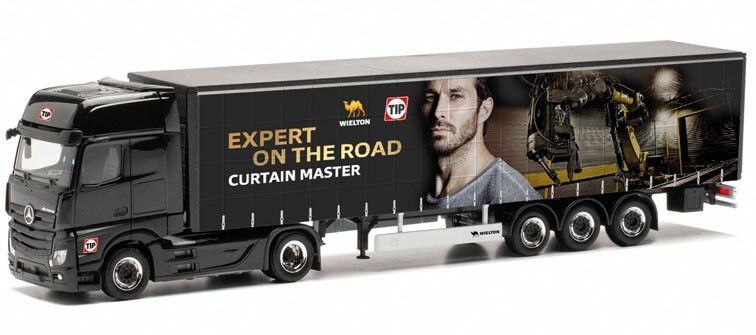 Camion miniature Herpa Actros 4x2 pour diorama routier et décor de train HO