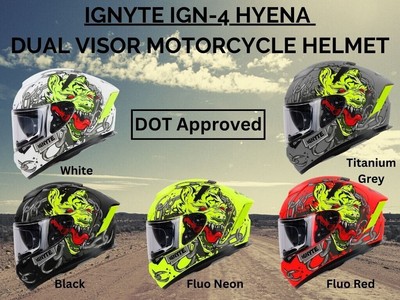 Ignyte IGN-4 HYENA Integralhelm Dual Visor DOT zertifiziert Motorradhelm