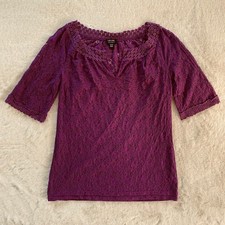Purple Floral Nicole Miller Lace Top w/Camisole size Small Excellent Condition