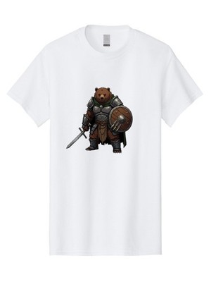 Armored-Bear Mens Graphic Tee, 100% Cotton, Casual Summer Wear
