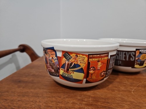 (4) Hershey's Syrup Ceramic Ice Cream Cereal Bowl Set - Picture 4 of 7