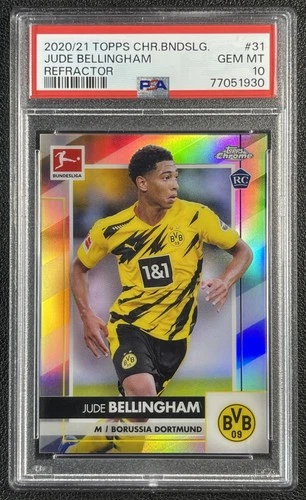 JUDE BELLINGHAM PSA 10 2020 TOPPS CHROME BUNDESLIGA #31 ROOKIE REFRACTOR RC 1930
