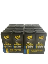 24 Packs- Black Flag Fly Paper, Insect Trap, Catches All Flying Insects 4 Traps