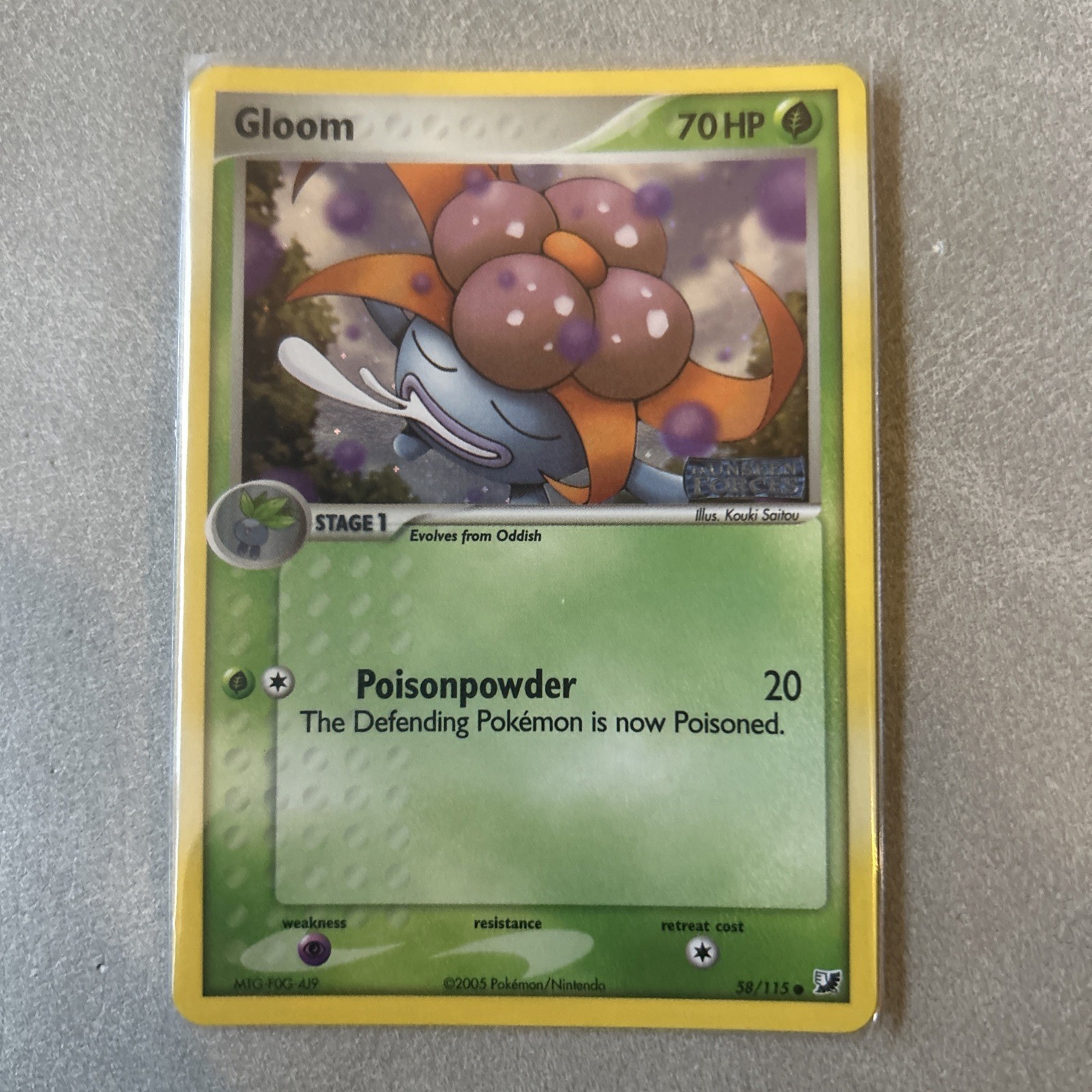 Pokemon Card - Gloom Unseen Forces 58/115 Reverse Holo Common Stamped NM