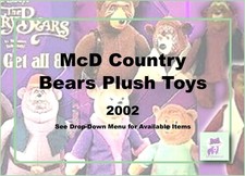 McDonald's 2002 Disney Country Bears Figures-Pick 