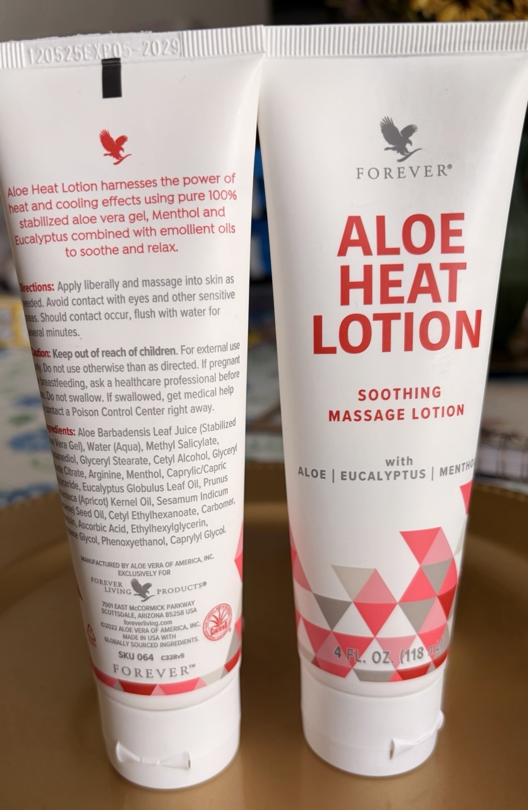 Forever Aloe Heat Massage Lotion Aloe Vera Menthol 4 fl oz. 