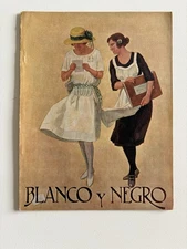 Antique Art Deco Blanco y Negro’ Cover – Fashionable Young Women with Letter 