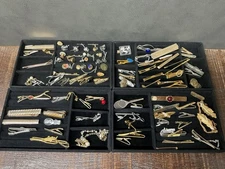 Vintage Tie Clip Lapel Lot Over 1 Lb Or Over 90 Gold & Silver Tone Tie Tacks