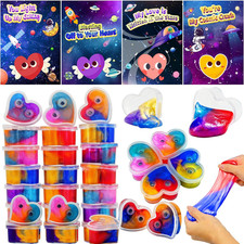 Valentines Day Gifts for Kid,28 Pack Valentines Cards for Kids,Galaxy Heart Slim