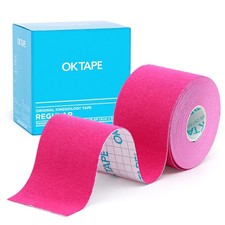 OK TAPE Kinesiology Tape, Regular Original Cotton Elastic 1 Roll, Pink