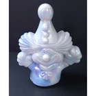 Fenton Iridescent White Opalescent Milk Glass Clown Figurine 4.5 Inch Vintage