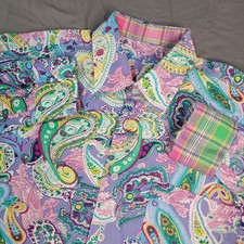 Alan Flusser Paisley Shirt Mens Large Long Sleeve Button Down Multicolor Bright