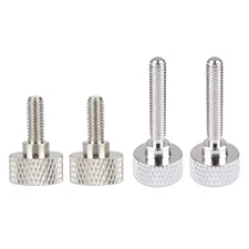 2PCS CAMVATE Knurled Head M4 Thumb Screw Brass Nickel Plated Thread 9mm &20mm 