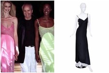 Gianni Versace Couture Vintage black silk gown with Swarovski crystals, 1990s