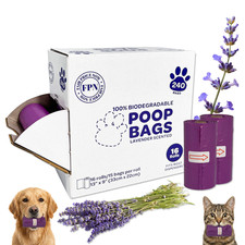 Dog Poop Bags Lavender Scented Dog Waste Bags Biodegradable 16 Rolls 240 CT