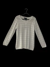 FDJ French Dressing Jeans Sweater Women's Knitted White Crew Neck Large New