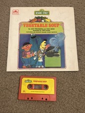 Vintage Sesame Street Read-Along Book and Cassette Tape Vegetable Soup